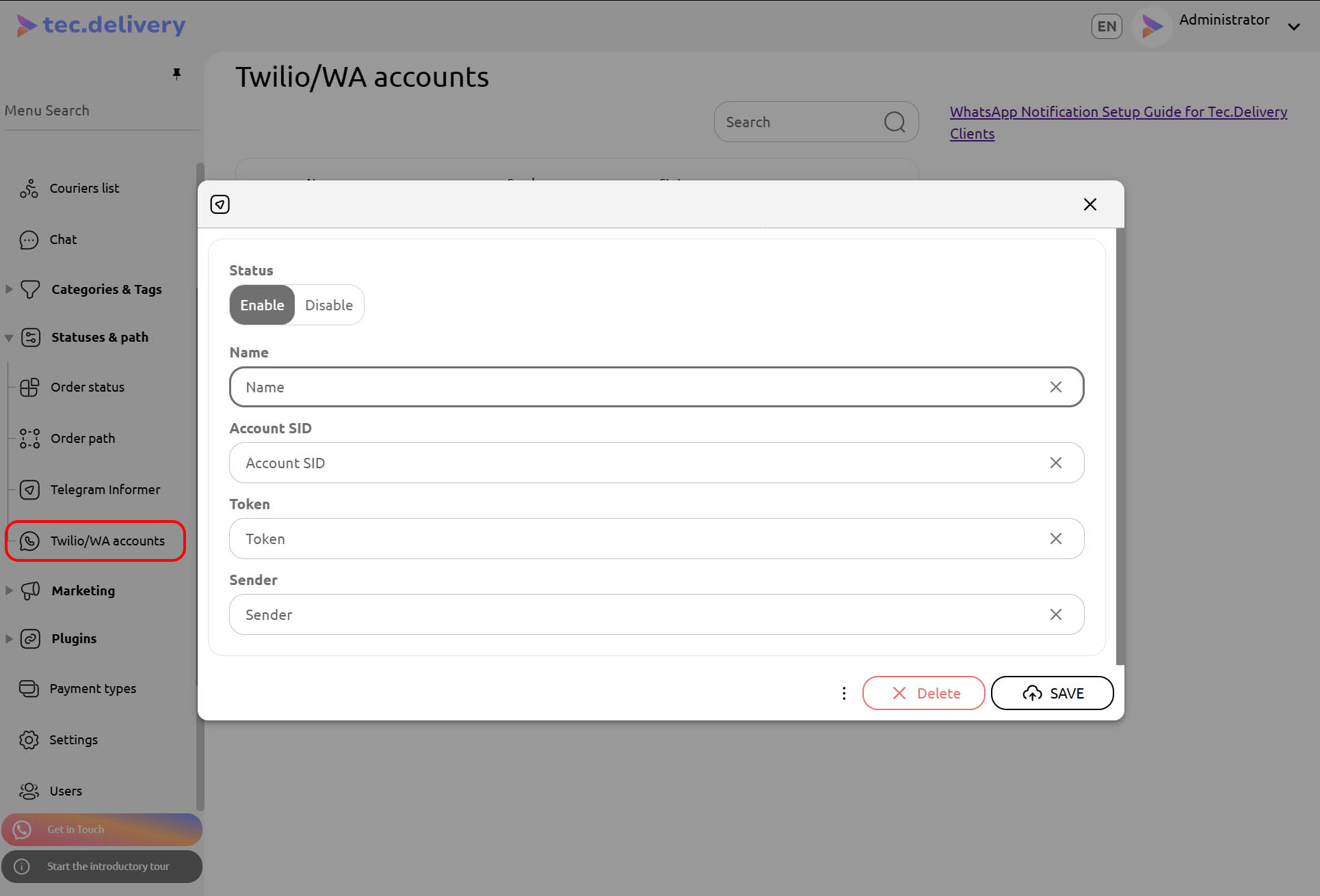 Twilio Account